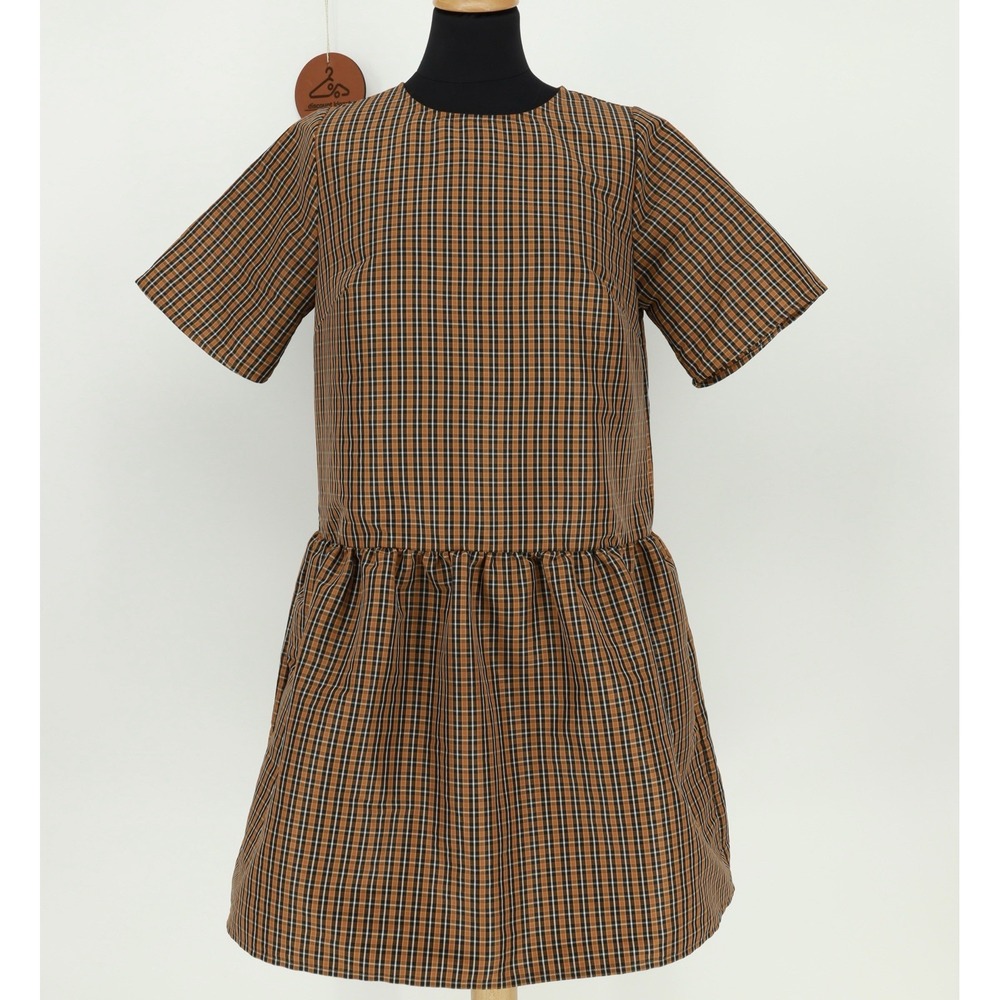 Levi's Raya Taffeta Rigney Plaid Caviar Plaid Relaxed Fit Dress Size Small